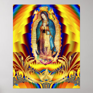 Onze dame van Guadalupe Mexico Maagd Mary Poster