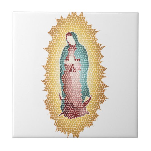 Onze dame van Guadalupe-mozaïekontwerp Tegeltje (Voorkant)