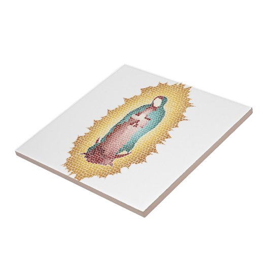 Onze dame van Guadalupe-mozaïekontwerp Tegeltje (Zijkant)
