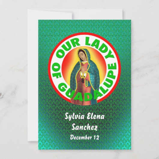 Onze dame van Guadalupe nodigt u uit Kaart (Voorkant)