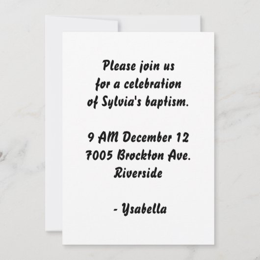 Onze dame van Guadalupe nodigt u uit Kaart (Achterkant)