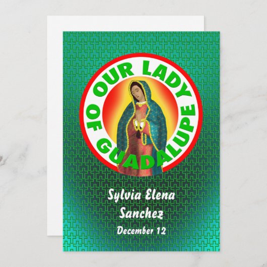 Onze dame van Guadalupe nodigt u uit Kaart (Voorkant / Achterkant)