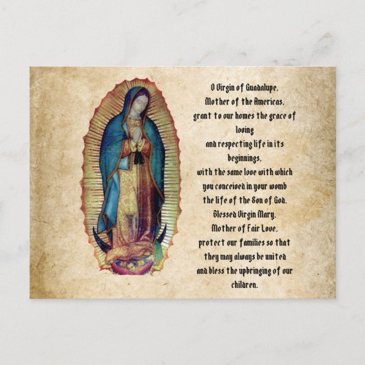 Onze dame van Guadalupe, Nuestra Señora de Guadalu Briefkaart (Voorkant)