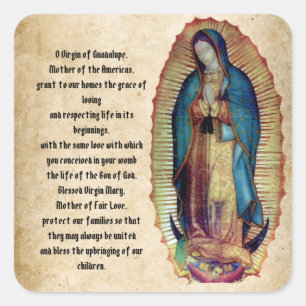 Onze dame van Guadalupe, Nuestra Señora de Guadalu Vierkante Sticker