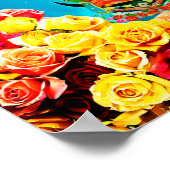 Onze dame van Guadalupe omringd door Rozen kleurri Poster (Hoek)