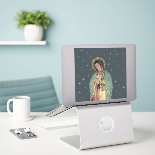 Onze Dame van Guadalupe, op maat gesneden vinylSti Sticker (Laptop op bureau)