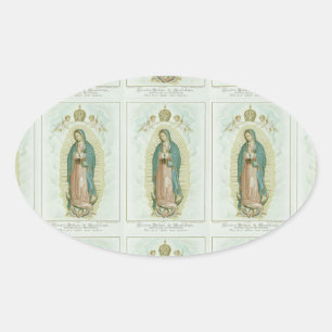 Onze dame van Guadalupe Ovale Sticker