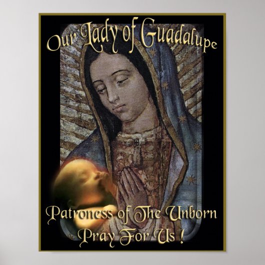 Onze dame van Guadalupe Patroness of the Unborn Poster (Voorkant)