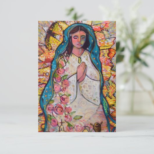 Onze dame van Guadalupe Prayer Kaart (Staand voorkant)