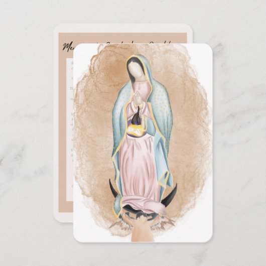 Onze dame van Guadalupe Prayer Kaart (Voorkant / Achterkant)