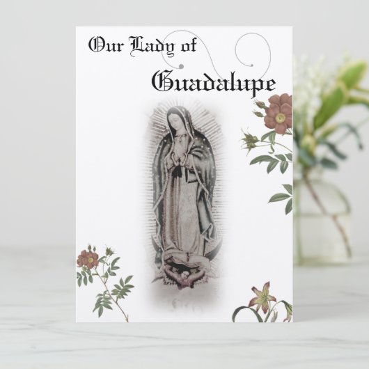 Onze dame van Guadalupe Prayer Kaart (Staand voorkant)