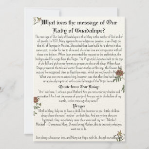 Onze dame van Guadalupe Prayer Kaart