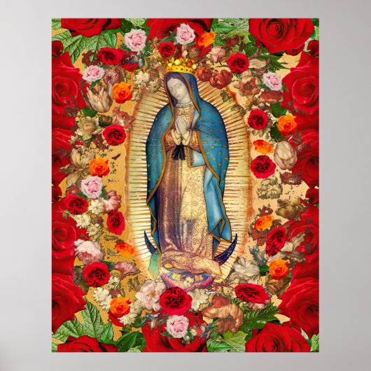 Onze dame van Guadalupe Red Roses Poster (Voorkant)