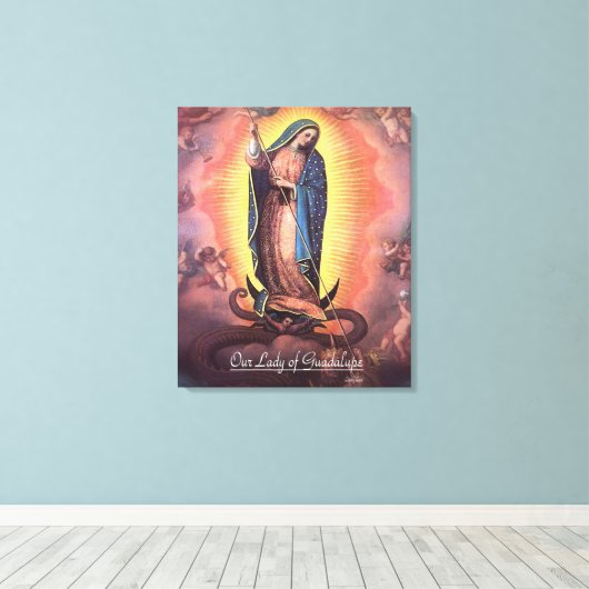 Onze dame van Guadalupe Rev12 Canvas Afdruk (Insitu (Houten vloer))