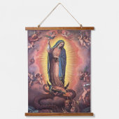 Onze dame van Guadalupe Rev12 Hangend Wandkleed (Voorkant)
