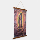 Onze dame van Guadalupe Rev12 Hangend Wandkleed (Gebogen)