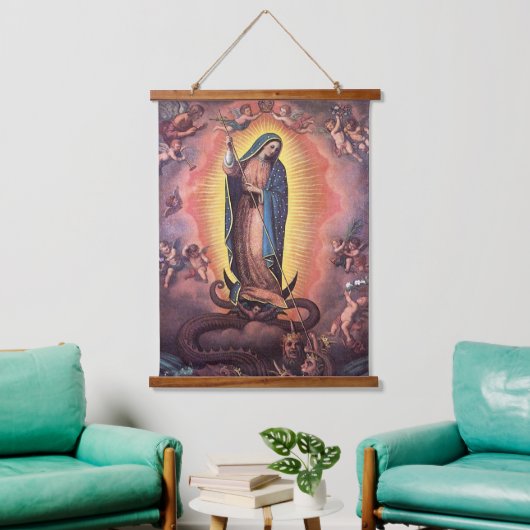 Onze dame van Guadalupe Rev12 Hangend Wandkleed (Woonkamer)