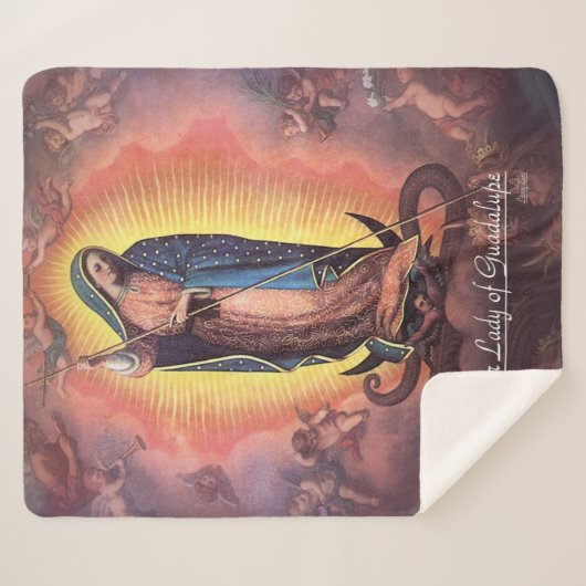 Onze dame van Guadalupe Rev12 Sherpa Deken (Voorkant (horizontaal))