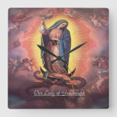 Onze dame van Guadalupe Rev. 12 Vierkante Klok (Voorkant)