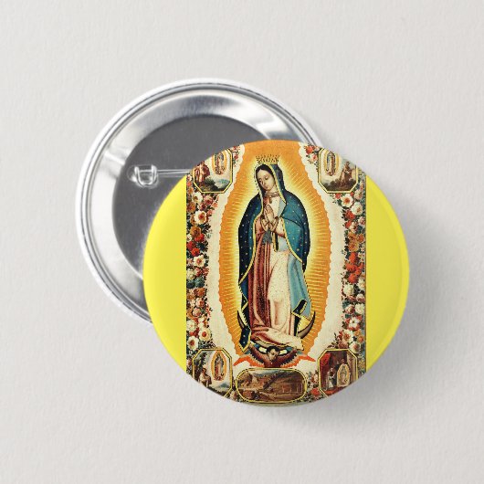 Onze dame van Guadalupe Ronde Button 5,7 Cm (Voorkant /achterkant)