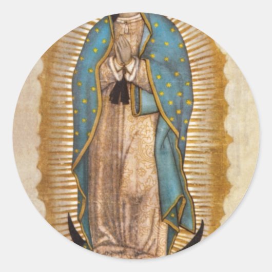 Onze dame van Guadalupe Ronde Sticker (Voorkant)