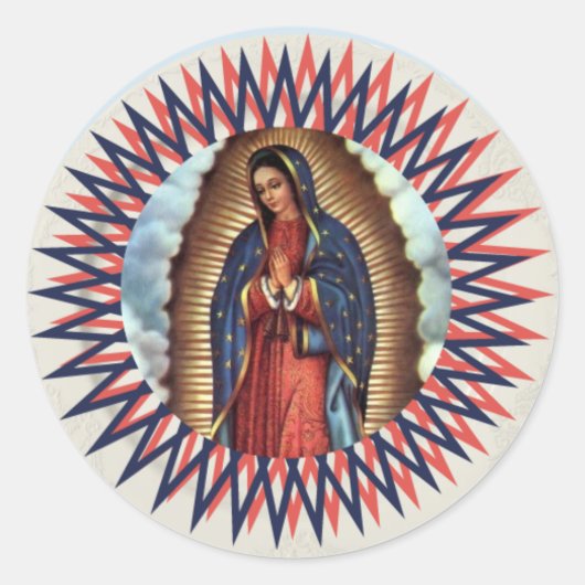 Onze dame van Guadalupe Ronde Sticker (Voorkant)