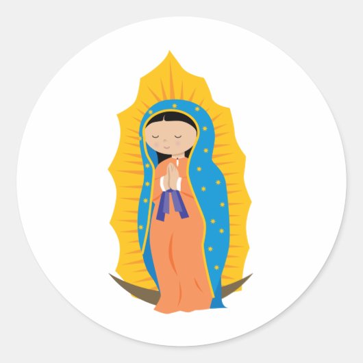 Onze dame van Guadalupe Ronde Sticker (Voorkant)