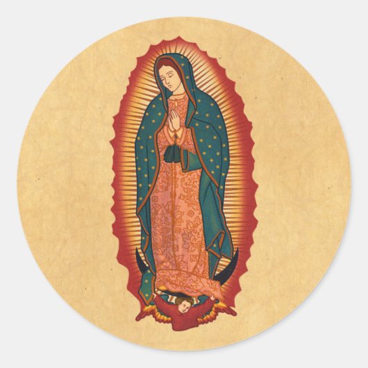 Onze dame van Guadalupe Ronde Sticker (Voorkant)