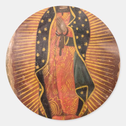 Onze dame van Guadalupe Ronde Sticker (Voorkant)