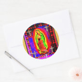 Onze dame van Guadalupe Ronde Sticker (Envelop)