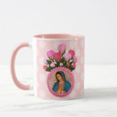 Onze dame van Guadalupe roze rozen Mok (Links)