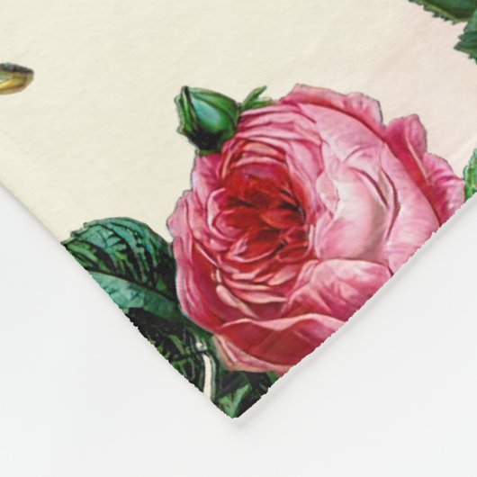 Onze dame van Guadalupe Rozen Potpourri Fleece Deken (Hoek)