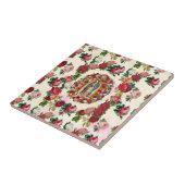 Onze dame van Guadalupe Rozen Potpourri Tegeltje (Zijkant)
