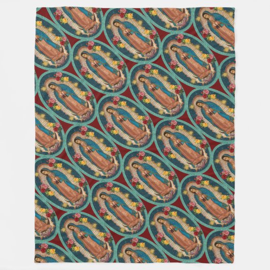 Onze dame van Guadalupe Santa Maria Virgin F Fleece Deken (Voorkant)