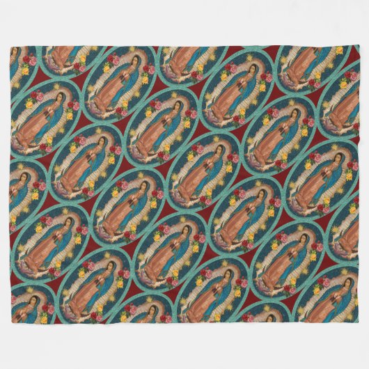 Onze dame van Guadalupe Santa Maria Virgin F Fleece Deken (Voorkant (Horizontaal))
