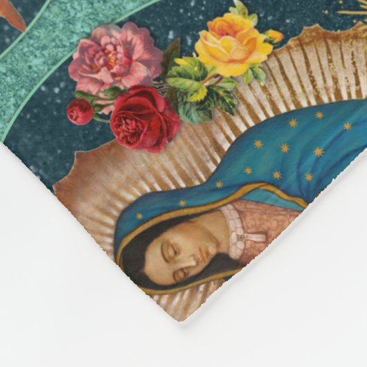 Onze dame van Guadalupe Santa Maria Virgin F Fleece Deken (Hoek)