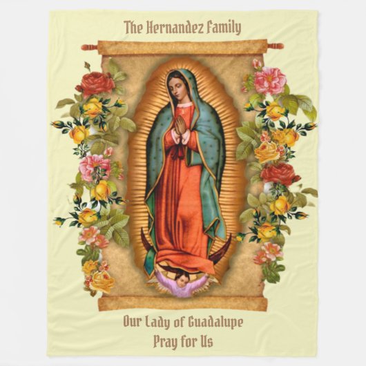 Onze dame van Guadalupe Santa Maria Virgin Fleece Deken (Voorkant)