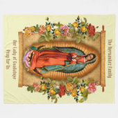 Onze dame van Guadalupe Santa Maria Virgin Fleece Deken (Voorkant (Horizontaal))