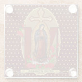 Onze dame van Guadalupe Santa Maria Virgin Glazen Onderzetter (Achterkant)