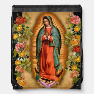 Onze dame van Guadalupe Santa Maria Virgin Trekkoord Rugzakje