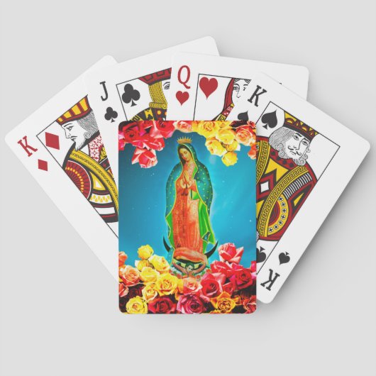 Onze dame van Guadalupe-spelkaarten Pokerkaarten (Achterkant)