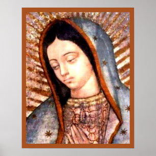 Onze dame van Guadalupe Tilma Virgin Mary Bust Poster
