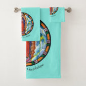Onze dame van Guadalupe Turquoise Bad Handdoek (Insitu)