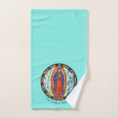 Onze dame van Guadalupe Turquoise Bad Handdoek (Handdoek)