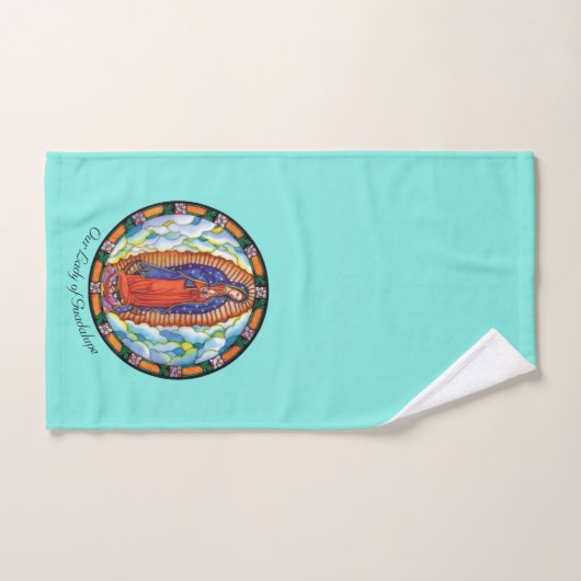 Onze dame van Guadalupe Turquoise Bad Handdoek (Handdoek)