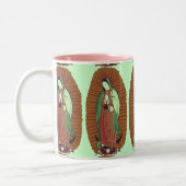 Onze dame van Guadalupe Tweekleurige Koffiemok (Links)