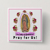 Onze dame van Guadalupe Vierkante Button 5,1 Cm (Voorkant)