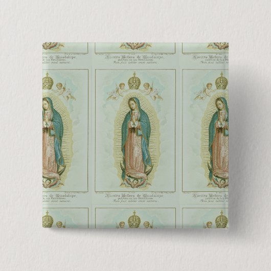 Onze dame van Guadalupe Vierkante Button 5,1 Cm (Voorkant)