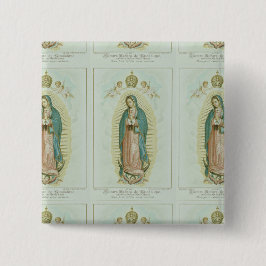 Onze dame van Guadalupe Vierkante Button 5,1 Cm