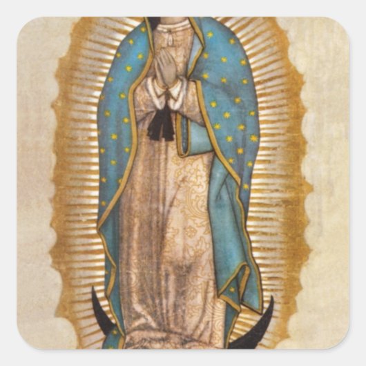 Onze dame van Guadalupe Vierkante Sticker (Voorkant)